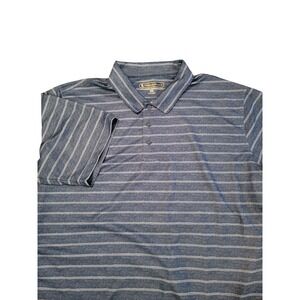 Pebble Beach Dry Luxe Performance Polo Shirt Men's XXL Blue Stripe Golf‎